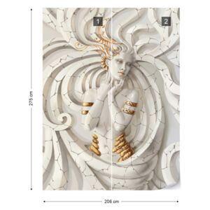 Fototapet GLIX - 3D Classical Woman Swirls + adeziv GRATUIT Tapet nețesute - 206x275 cm