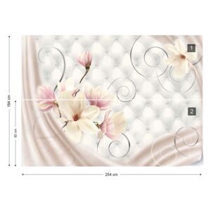 Fototapet GLIX - Magnolia Flowers Luxury Design Pink Tapet nețesute - 254x184 cm