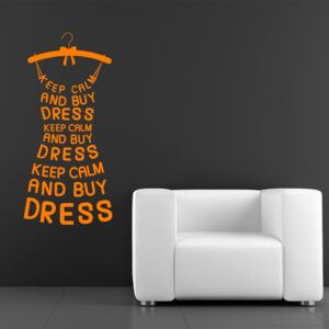 GLIX Buy a dress - autocolant de perete Portocaliu 30 x 65 cm