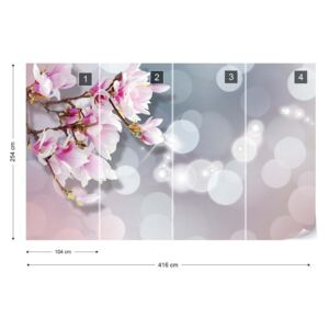 Fototapet GLIX - Flowers Pastel Bokeh Tapet nețesute - 416x254 cm
