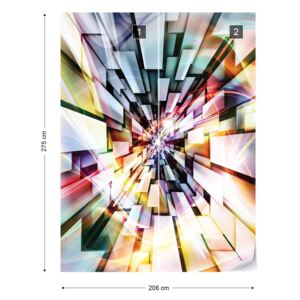 Fototapet GLIX - 3D Abstract Multicoloured Tapet nețesute - 206x275 cm