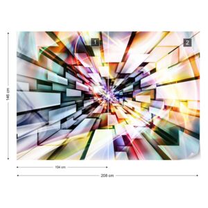 Fototapet GLIX - 3D Abstract Multicoloured Nem szőtt tapéta - 208x146 cm