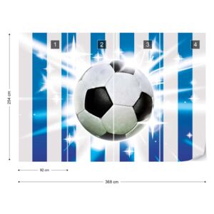 Fototapet GLIX - Football Blue And White Stripes Tapet nețesute - 368x254 cm