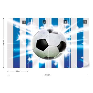 Fototapet GLIX - Football Blue And White Stripes Tapet nețesute - 416x254 cm