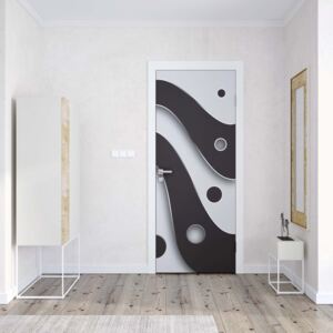 Tapet GLIX - 3D Layers Black And White1 | 91x211 cm