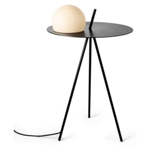 Circ - Lampă de podea cu glob alb și masă neagră