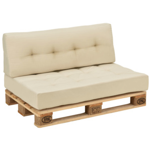 Garnitura mobilier paleti - canapea - 2 x perne + palet - bej