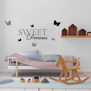 GLIX Sweet dreams - autocolant de perete Negru și gri 120 x 60 cm