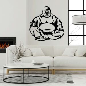 GLIX Cheerful Buddha - autocolant de perete Negru 50 x 50 cm