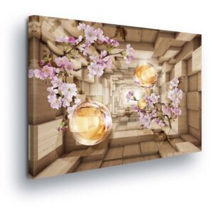 Tablou - Purple Flowers in the Tunnel 4 x 30x80 cm