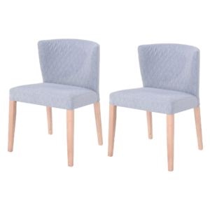 Set 2 scaune din lemn tapitate cu stofa Lara, l52xA49xH78 cm