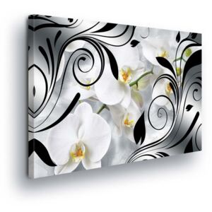 Tablou GLIX - Modern Black and Flower Decoration 100x75 cm