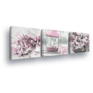 Tablou GLIX - Vintage Light Pink Decorations 3 x 25x25 cm
