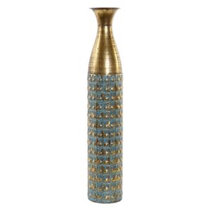 Vaza Special din metal auriu cu turcoaz 76 cm