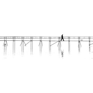 Fotografii artistice The lonely man on the plank bridge, Hans Peter Rank