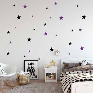 Autocolant de perete GLIX - Decorative stele Negru și violet 2x 75x30 cm