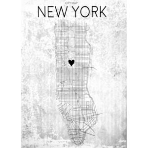 Falc Tablou pe pânză - New York map, 50x70 cm