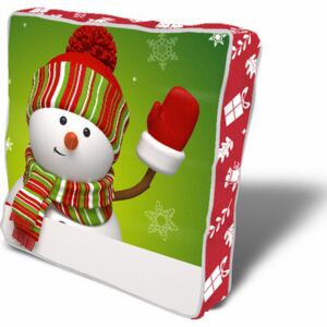 Perna Decorativa Christmas Snowman, 50% bumbac, 50% poliester, multicolor, 43x43 cm