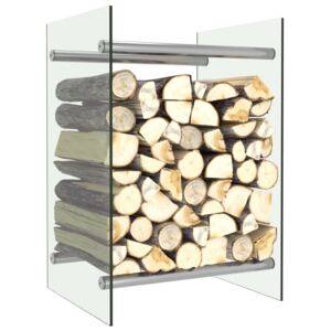Rastel lemne de foc, transparent, 40 x 35 x 60 cm, sticlă