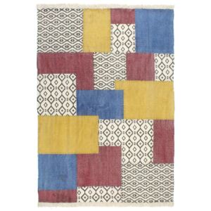 Covor Kilim țesut manual, multicolor, 120 x 180 cm, bumbac
