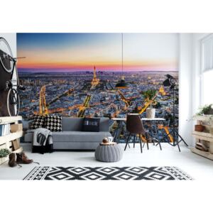 Fototapet - Paris City Skyline At Night Vliesová tapeta - 254x184 cm