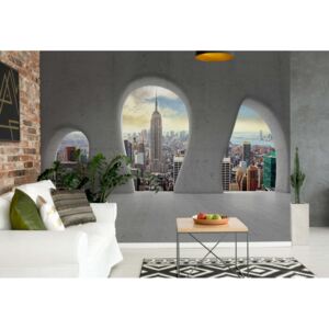 Fototapet - New York City 3D Concrete Arches View Vliesová tapeta - 254x184 cm