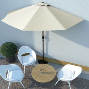 Umbrelă de soare de balcon, tijă aluminiu, nisipiu, 300x150 cm