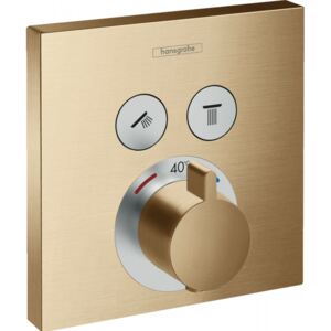 Baterie dus Hansgrohe ShowerSelect termostatata cu 2 functii, bronz periat