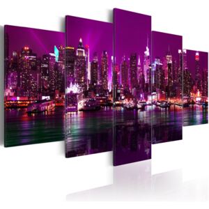Tablou Bimago - Purple Manhattan 100x50 cm