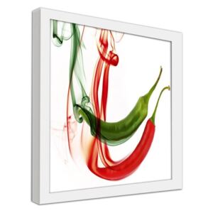 CARO Imagine în cadru - Abstract Chilli Peppers 30x30 cm Alb