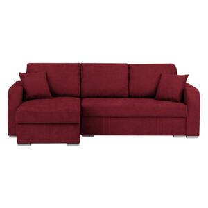 Canapea pe colț, extensibilă, cu 3 locuri și spațiu pentru depozitare Melart Louise, roșu închis