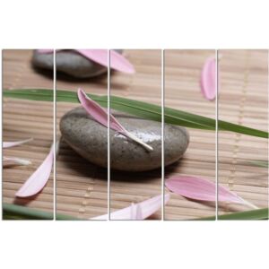 CARO Tablou pe pânză - Zen Stone With Flower Petals 100x70 cm