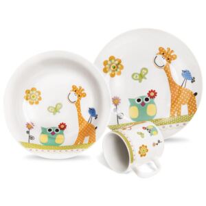Set de masă pentru copii din porţelan GIRAFĂ 3 buc