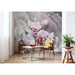 Fototapet - Sparkling Modern Flowers Vliesová tapeta - 416x254 cm