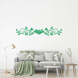 Autocolant de perete GLIX - Floral decoration III. Verde deschis 120 x 25 cm