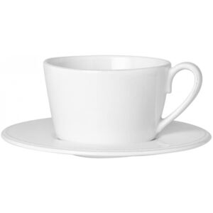Ceasca de cafea cu farfurie Constance, alb, ceramica, 375 ml