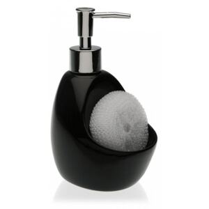 Dispenser sapun lichid negru din ceramica 6x18,8 cm Soap Scourer Versa Home