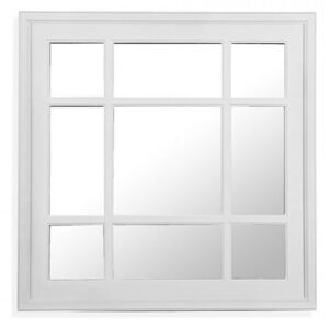 Decoratiune cu oglinda alba din plastic pentru perete 60,5x60,5 cm Square Window Versa Home