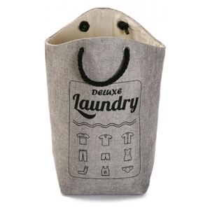 Cos de rufe gri/negru din textil 52x60 cm Deluxe Laundry Grey Versa Home