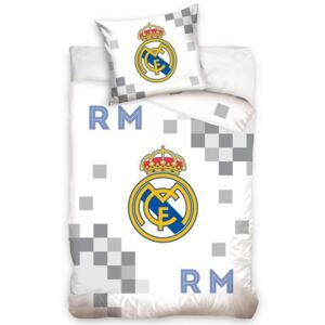 Lenjerie de pat Real Madrid Dados Grey, din bumbac, 140 x 200 cm, 70 x 90 cm