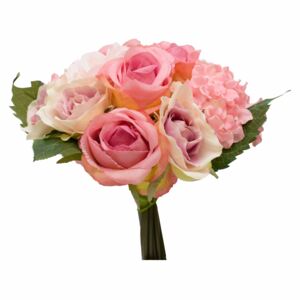 Buchet trandafiri și hortensii 35 cm