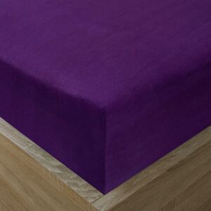 Goldea cearceafuri de pat din jersey cu elastic - violet închis 120 x 200 cm