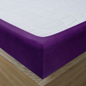 Goldea cearceafuri de pat din jersey cu elastic - violet închis 160 x 200 cm