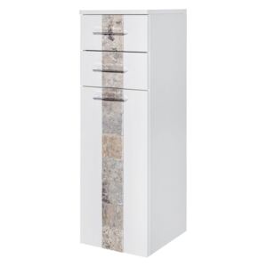 Dulapior de baie Stone, PAL/MDF, alb/gri, 33 x 104,5 x 35,5 cm