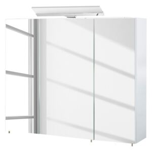 Dulapior de baie cu oglinda Venlo pal/metal/sticla, alb, 60 x 75 x 16 cm
