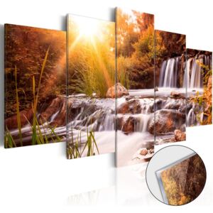 Imagine pe sticlă acrilică Bimago - Autumn's Valley 100x50 cm