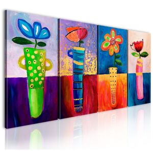 Mână pictată imagine Bimago - Rainbow flowers 120x60 cm