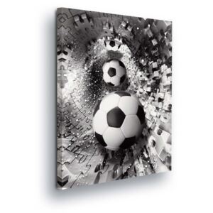 Tablou - Puzzle with Soccer Ball 2 x 40x60 / 2 x 30x80 / 1 x 30x100 cm