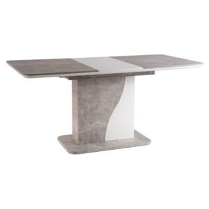 Masa dining extensibila SYRIUSZ gri(efect beton)/alb mat