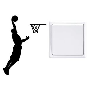 Autocolant de perete GLIX - Basketball player Negru 9 x 12 cm